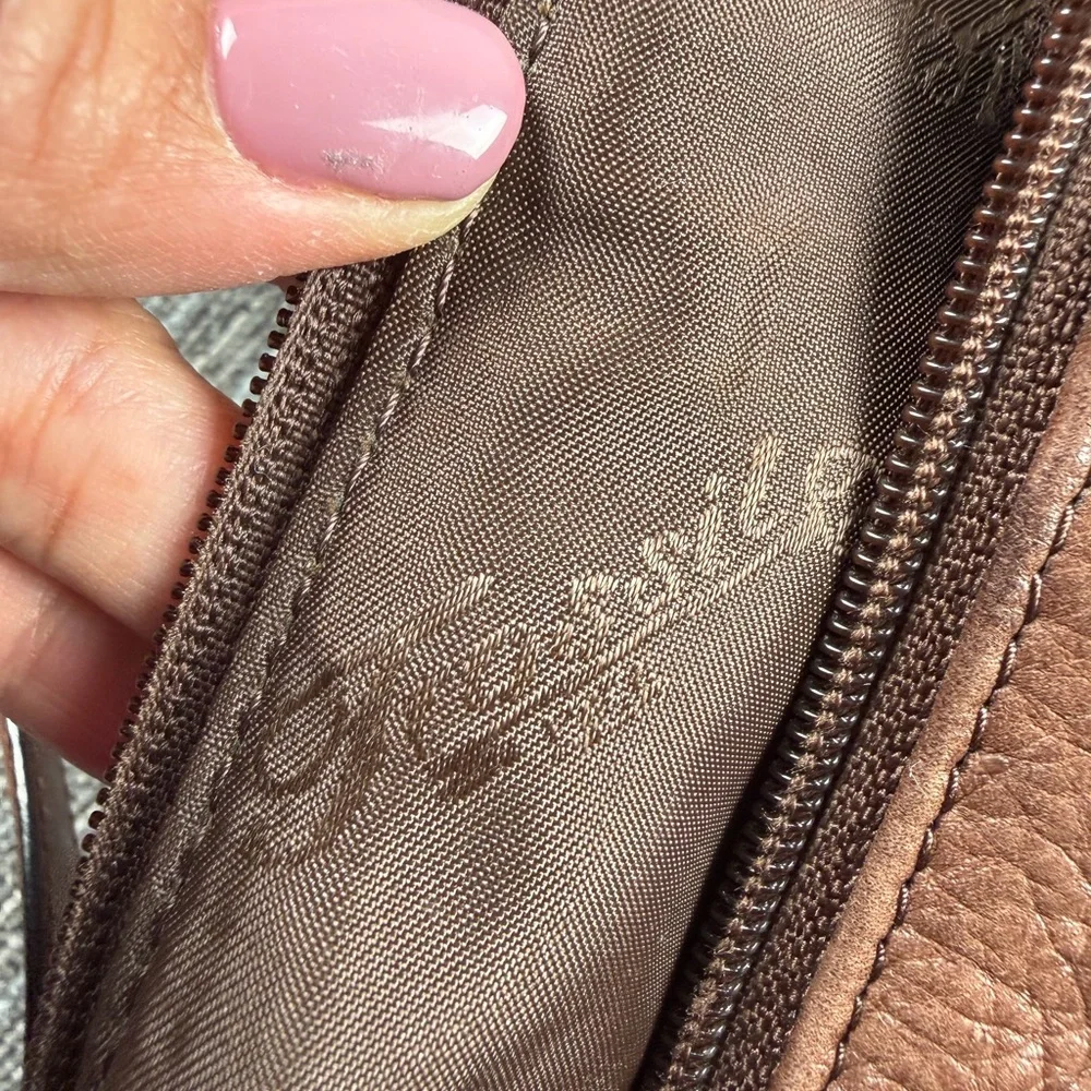 Fossil Brown Pebbled Leather Shoulder Bag style # 75082 - Picture 5 of 9